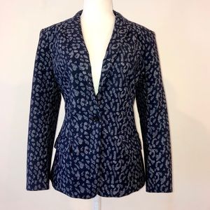 Banana Republic Navy Blue Paisley Blazer
